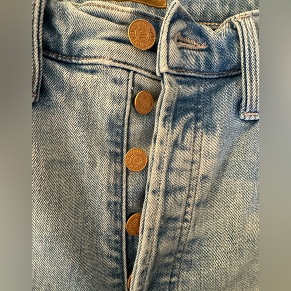 Mother The Tripper Cut Flowers Light Wash Distressed High Rise Denim Jeans - Picture 6 of 13